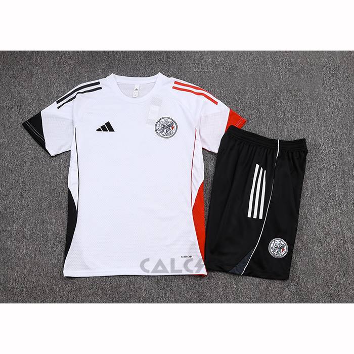 Tuta da Track Ajax Manica Corta 2025-2026 Bianco - Pantaloncini